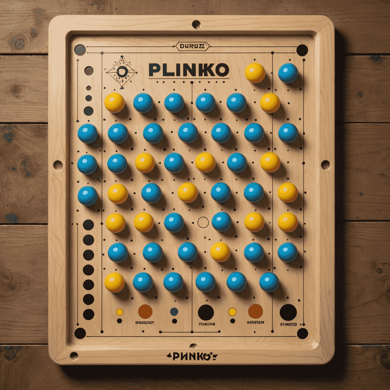 Plinko board with strategic drop points highlighted, demonstrating optimal ball paths
