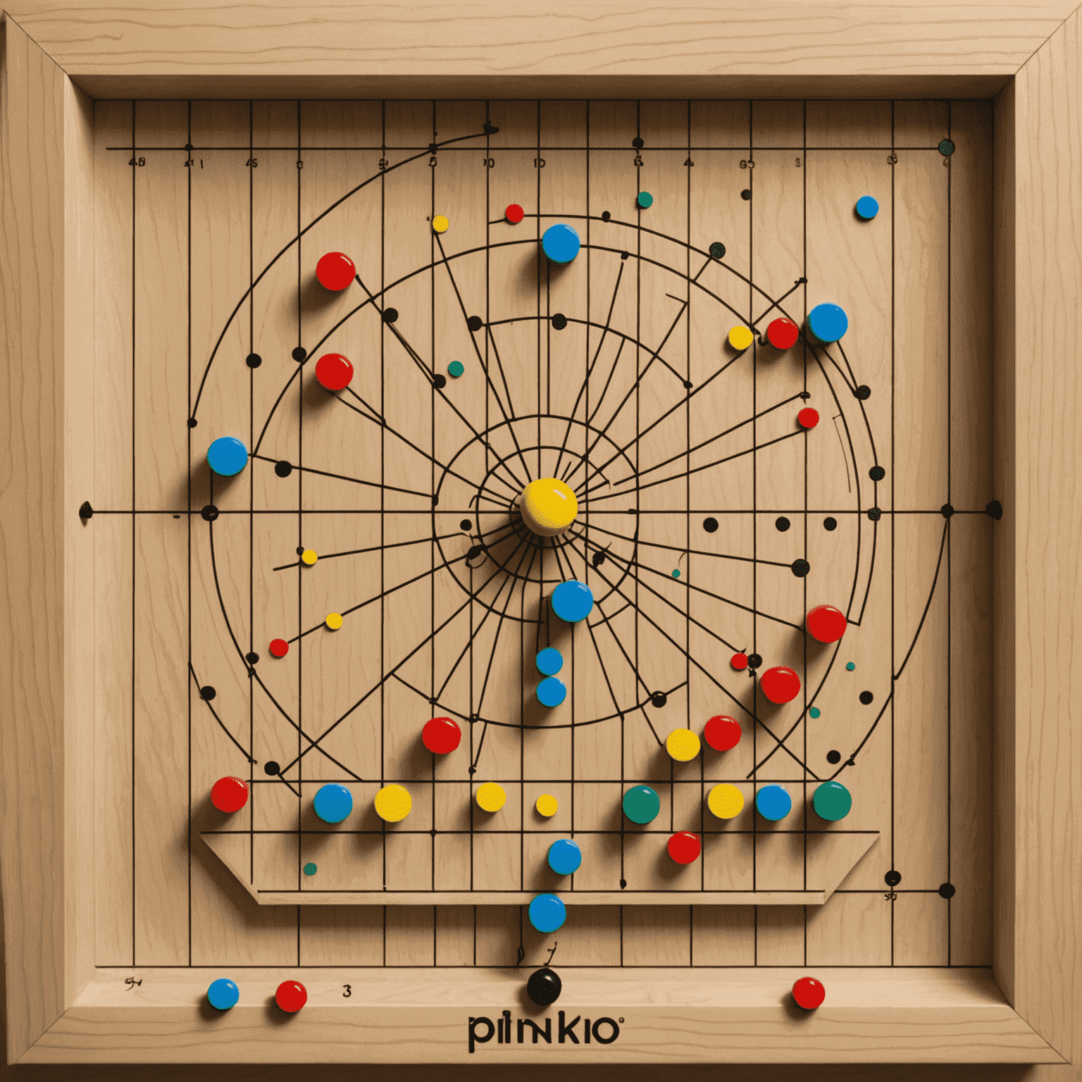 A diagram showing different Plinko chip trajectories and optimal drop points